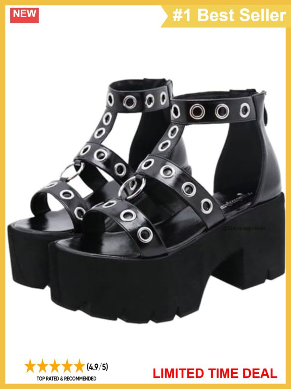 Platform Sandals Chunky High Heels Open Toe Slingback Ankle Strap